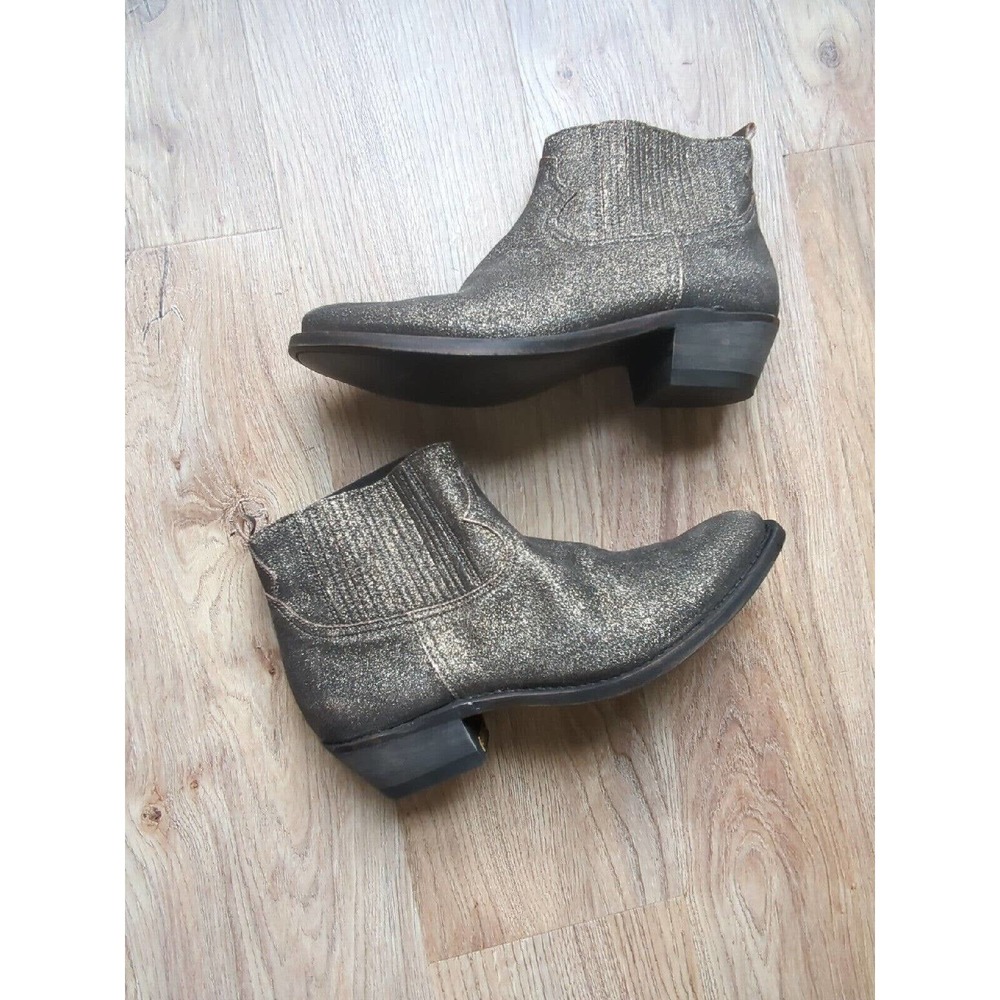 Golden Goose Crosby Western Chelsea Boots Womens 38 Gold Mettalic - Picture 7 of 16